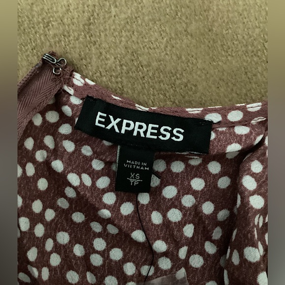 Express polka dot pink midi dress size XS - Picture 4 of 5